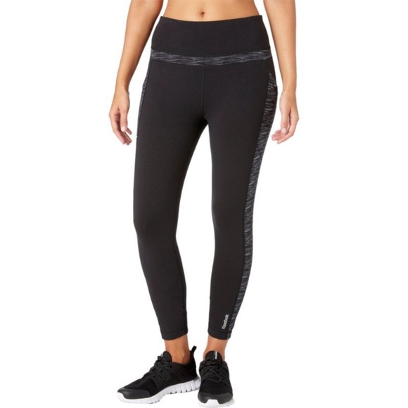 Reebok Stretch Cotton Side Pocket Ankle Leggings - Picture 2 of 4